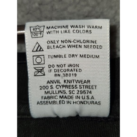 Vintage Anvil Black Heathcliff No Sweat Short Sleeve Cotton T-Shirt Adult Large - Picture 4 of 9